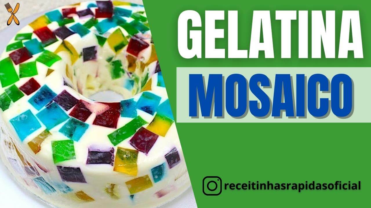 Gelatina mosaico, uma sobremesa barata e fácil de fazer, vem aprender